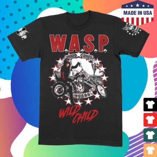 Wasp Mfl Stores Merch Wild Child World Tour 2025 Official Black Tour T-Shirt