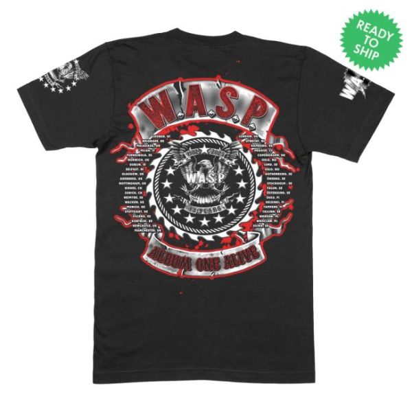 Wasp Mfl Stores Merch Wild Child World Tour 2025 Official Black Tour T-Shirt