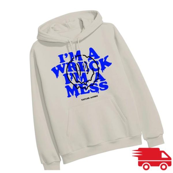 Taylor Acorn Merch Store I’m A Wreck Sand Hooded