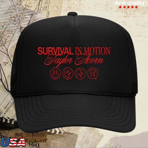 Taylor Acorn Merch Store Survival In Motion Black Trucker Hat