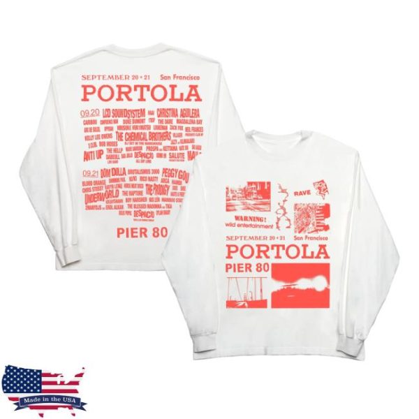 Portola Music Festival Store Merch Warning Longsleeve Lineup Tee