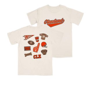Cleclothingco Merch Store Cleveland Football Patches Crew T-Shirt