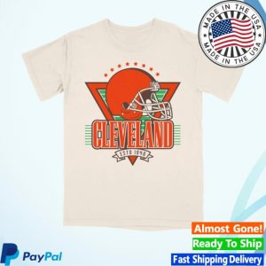 Cleclothingco Merch Store Cleveland Football Helmet Throwback T-Shirt