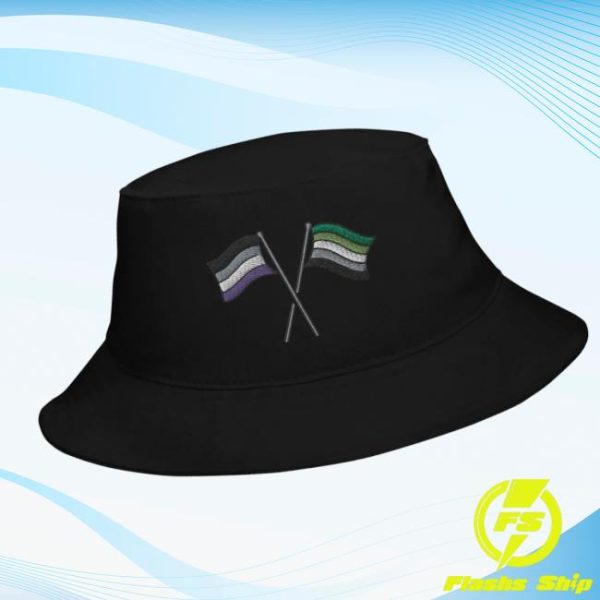 Soundsfakepod Store Merch Aro And Ace Flag Bucket Hat