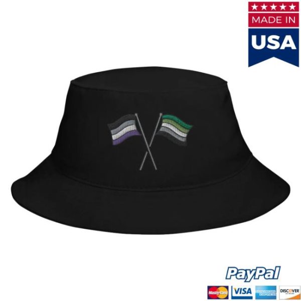 Soundsfakepod Store Merch Aro And Ace Flag Bucket Hat