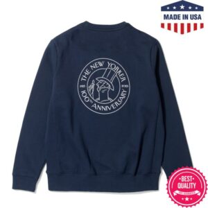 The New Yorker Store Merch The 100Th Anniversary In Navy Crewneck
