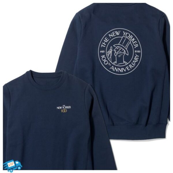 The New Yorker Store Merch The 100Th Anniversary In Navy Crewneck