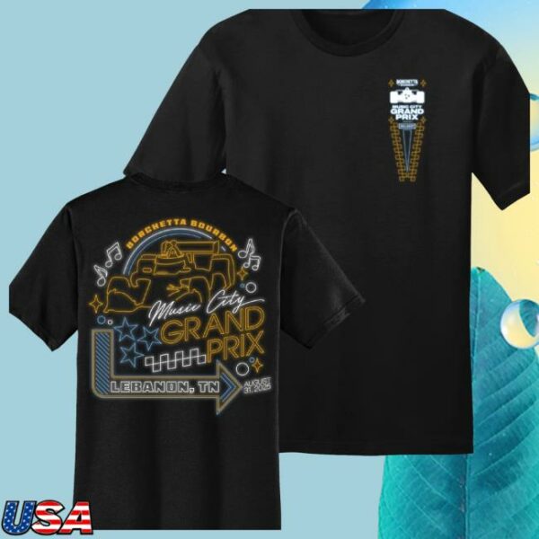 Indycar Store Merch 2025 Borchetta Bourbon Music City Grand Prix Neon Lights T-Shirt