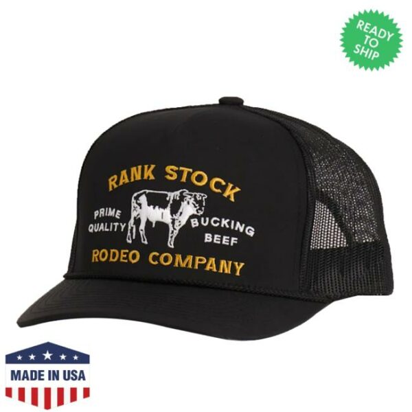 Cavender’s Store Merch Hooey Black Rank Stock Rodeo Co Patch Mesh Snapback Cap