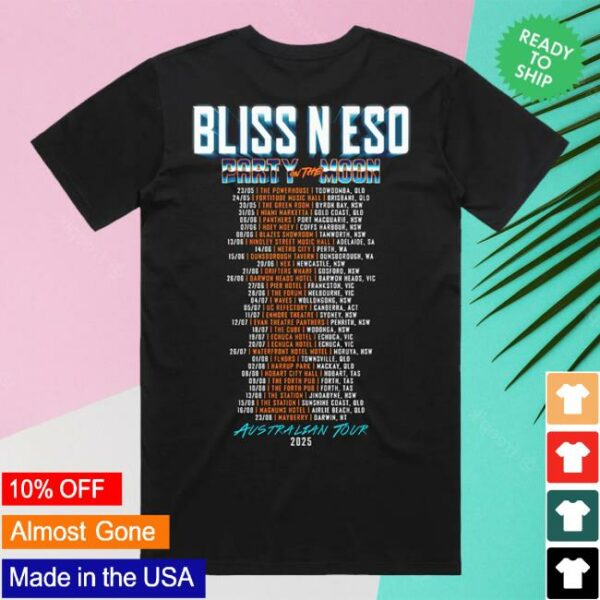 Bliss N Eso Merch Store Party On The Moon Tour Black Tshirt