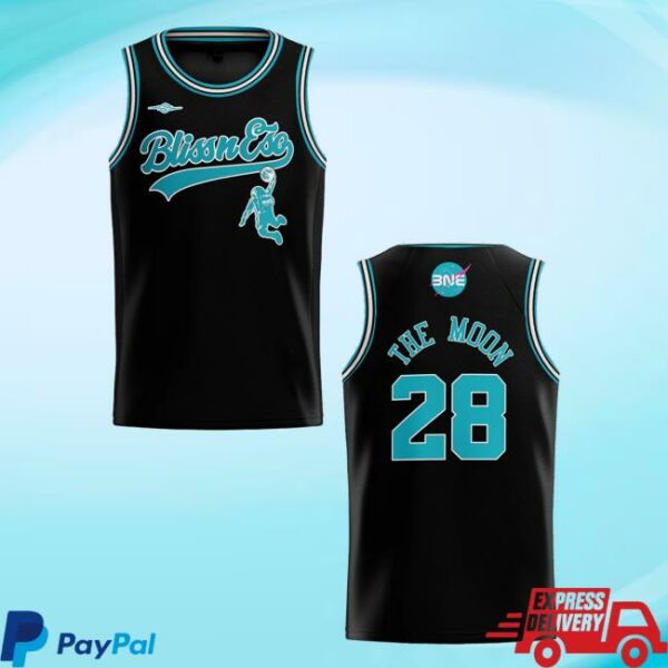 Bliss N Eso Merch Store The Moon Teal Basketball Jersey