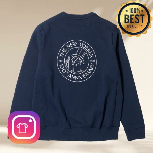 New Yorker Merch Store The 100Th Anniversary Crewneck In Navy