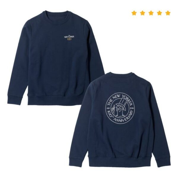 New Yorker Merch Store The 100Th Anniversary Crewneck In Navy