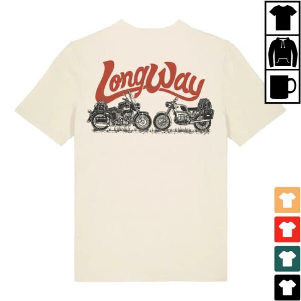 Longwayshop Store Long Way Duo Bike Heavy Weight Standard T-Shirt
