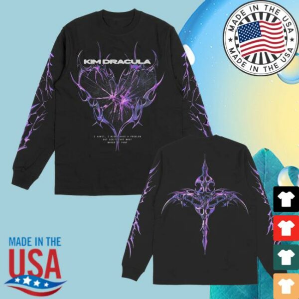 Kim Dracula Store Merch Purple Heart Black Long Sleeve