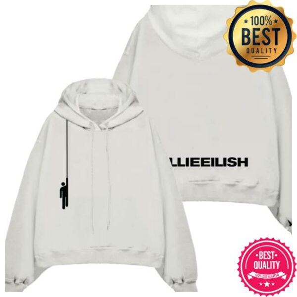 Billie Eilish Store Merch Hanging Blohsh White Hoodie