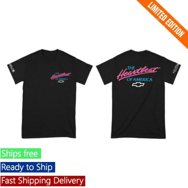 Heat Wave Chevrolet Store Merch Heart Beat Of America Black T-Shirt