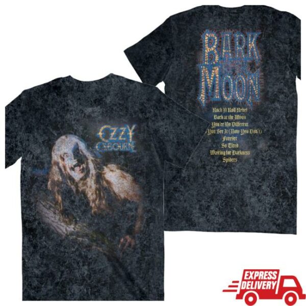 Ozzy Osbourne Store Merch Bark At The Moon Tracklist Tee