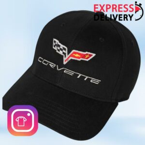 Corvette Store Merch C6 Corvette Emblem Classic Fit Black Cap