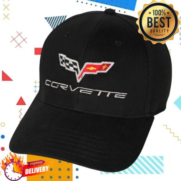 Corvette Store Merch C6 Corvette Emblem Classic Fit Black Cap