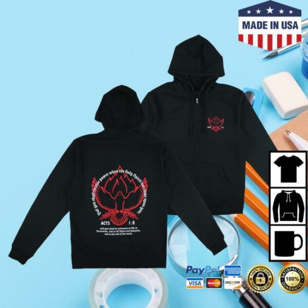 Disciple Threads Store Merch Holy Spirit Power Zip Hoodie