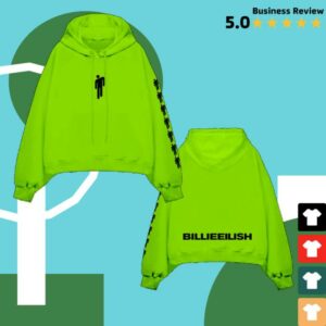 Billie Eilish Merch Store Hanging Blohsh Green Hoodie
