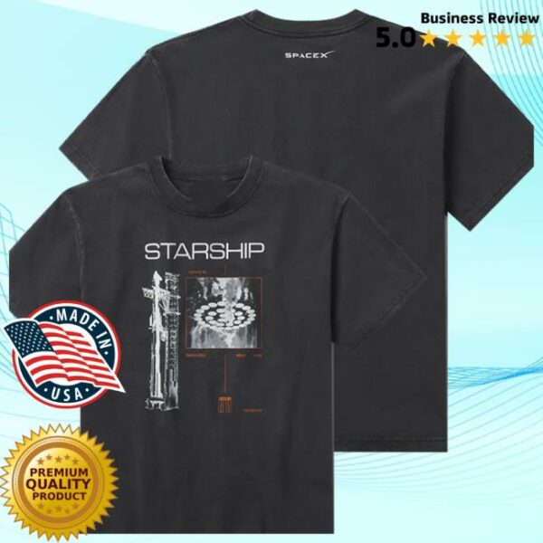 Spacex Store Merch Unisex Spacex Starship Vintage T-Shirt