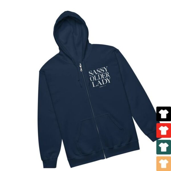 Sharon Mcmahon Store Merch Sassy Older Lady Navy Unisex Heavy Blend Zip Hoodie