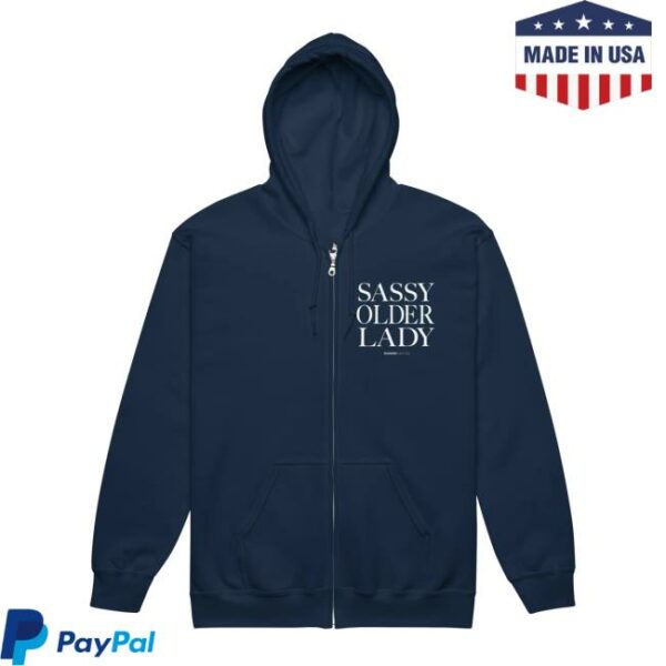 Sharon Mcmahon Store Merch Sassy Older Lady Navy Unisex Heavy Blend Zip Hoodie