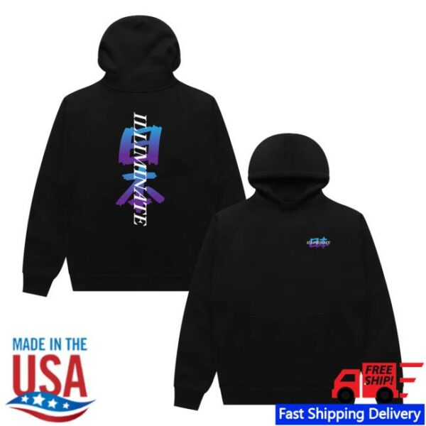 Illiminate Merch Store Black Japan Gradient Hoodie