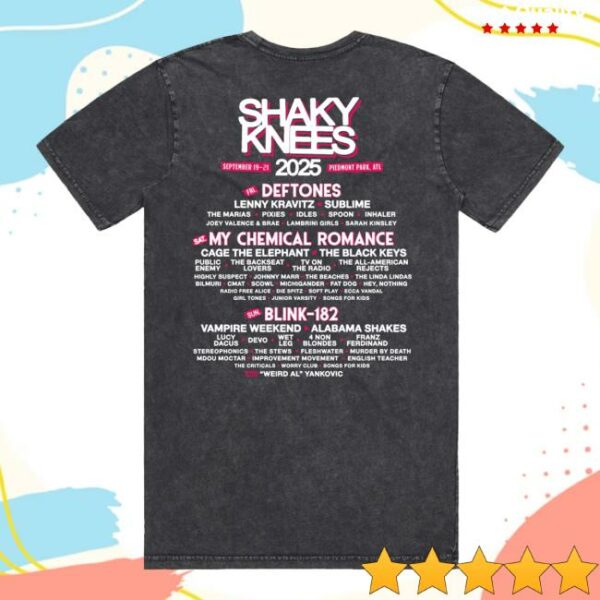Shaky Knees Festival Merch Store Shaky Gaze Lineup Tee