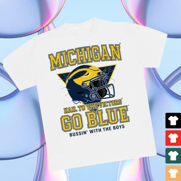 Bussin With The Boys Store Merch Bussin’ X Michigan Helmet Tee