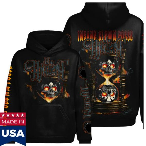 Insane Clown Posse Store Merch Hourglass Skull Pullover In Black Hoodie