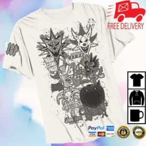 Insane Clown Posse Store Merch Last 6 Joker Cards Splatter In White T-Shirt