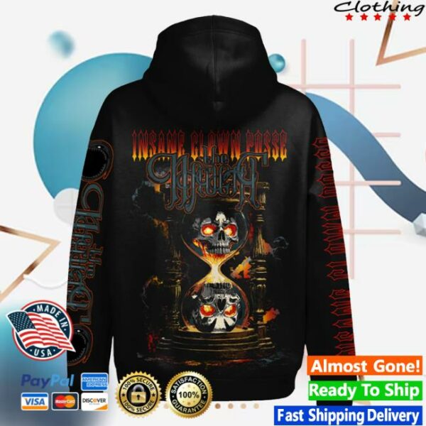 Insane Clown Posse Merch Store Hourglass Skull Pullover Hoodie In Black