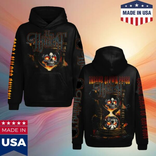 Insane Clown Posse Merch Store Hourglass Skull Pullover Hoodie In Black