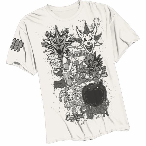 Insane Clown Posse Merch Store Last 6 Joker Cards Splatter T-Shirt In White