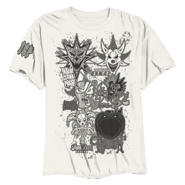 Insane Clown Posse Merch Store Last 6 Joker Cards Splatter T-Shirt In White