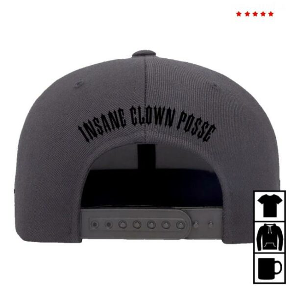 Insane Clown Posse Merch Store Naught Text Flatbill Snapback In Charcoal