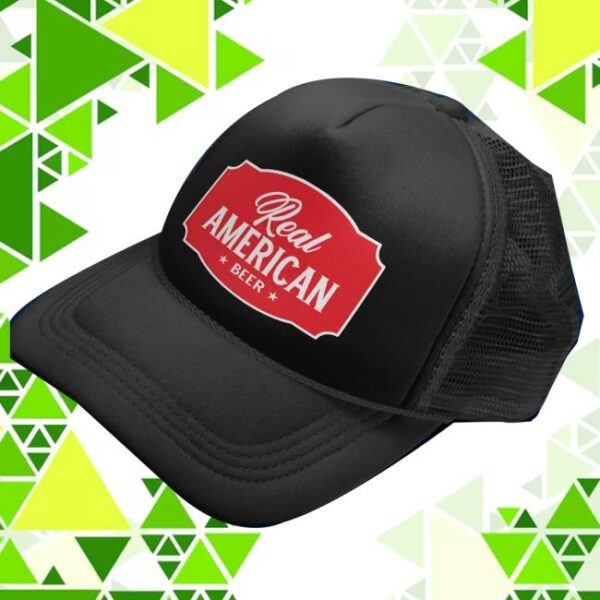 Real American Beer Store Merch Black Widow Trucker Hat