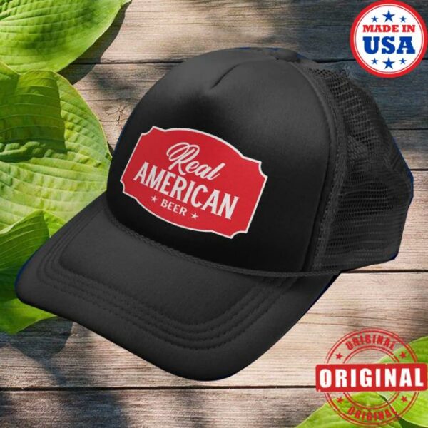 Real American Beer Store Merch Black Widow Trucker Hat