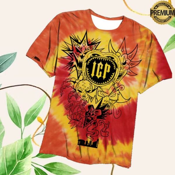 Insaneclownposse Merch Store 2Nd 6 Jokers T-Shirt In Orange Twist Dye