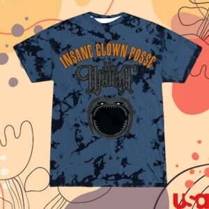 Insane Clown Posse Merch Cold And Dark T-Shirt In Navy Ice Dye