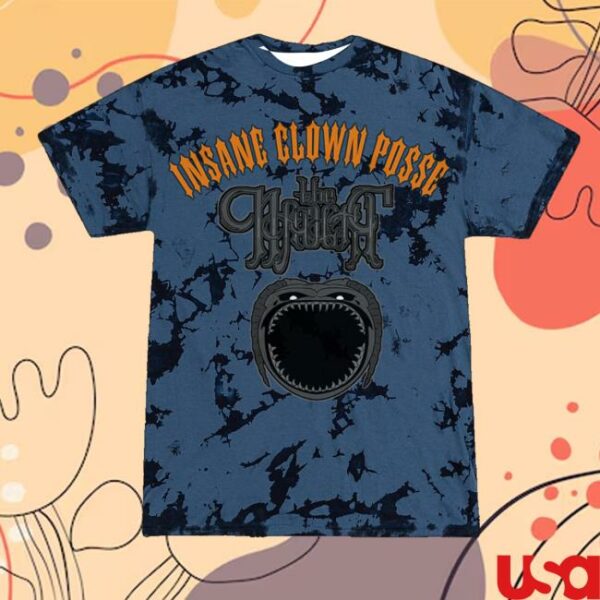 Insane Clown Posse Merch Cold And Dark T-Shirt In Navy Ice Dye