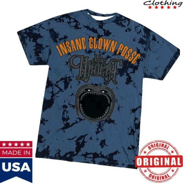 Insane Clown Posse Merch Cold And Dark T-Shirt In Navy Ice Dye