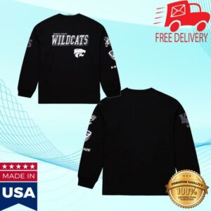 Kstatesports Shop Merch K State Wildcats Black Mitchell And Ness Training Camp Long Sleeve Fashion T Shirt
