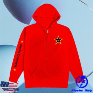 Universal Music Merch Store Machete Red Globe Zip-Up Hoodie