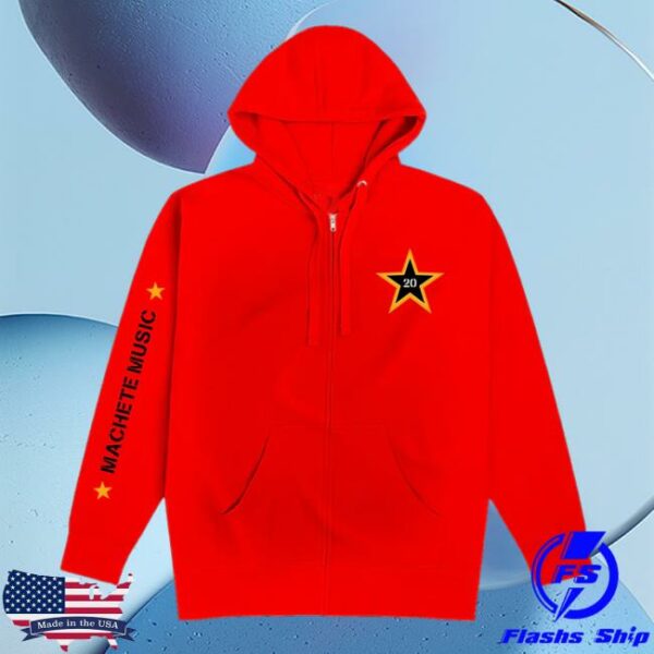 Universal Music Merch Store Machete Red Globe Zip-Up Hoodie