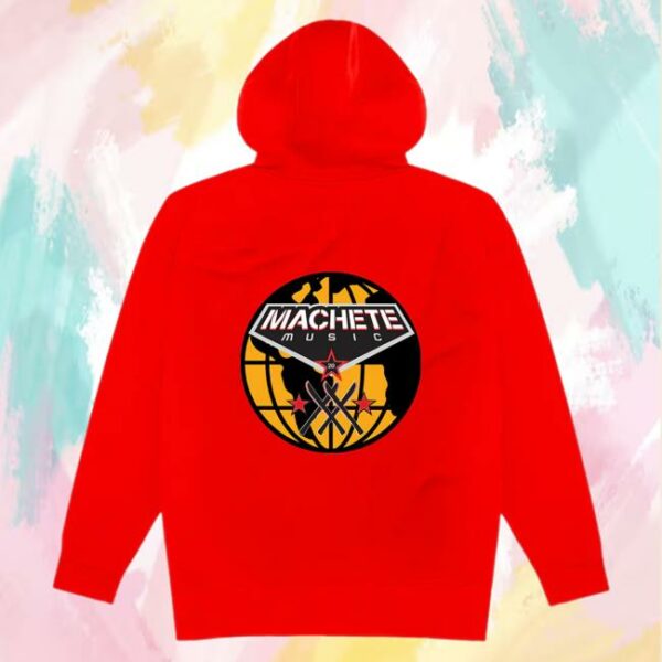Universal Music Merch Store Machete Red Globe Zip-Up Hoodie