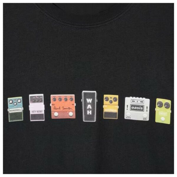 Paul Smith Merch Store Paul Smith X Oasis Black Guitar Pedals Print T-Shirt